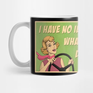 Woman driver meme Mug